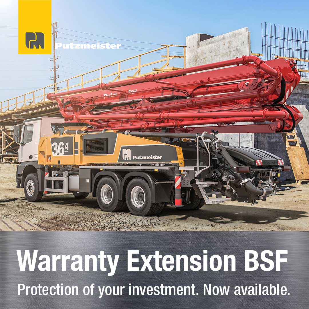 Warranty Extension for BSF truck mounted concrete pumps